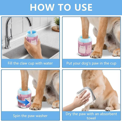 Dog Paw Cleaner Mudbuster Dog Foot Washer for Small Medium Large Dogs Cats Premium Pet Supplies Pink Cartoon Cats