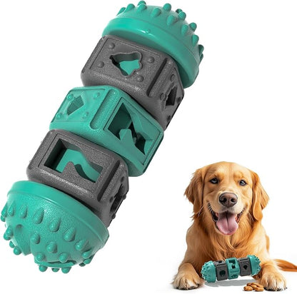 Grdner Pet Durable Dog Chew Toys,Tough Nylon +Safe Rubber Interactive Slow Feeder Puzzle Toys With Clean Teeth Protrusions,Boredom Busters,Treat Dispensing Toy to Keep Them Busy, All Breeds Dogs-Green