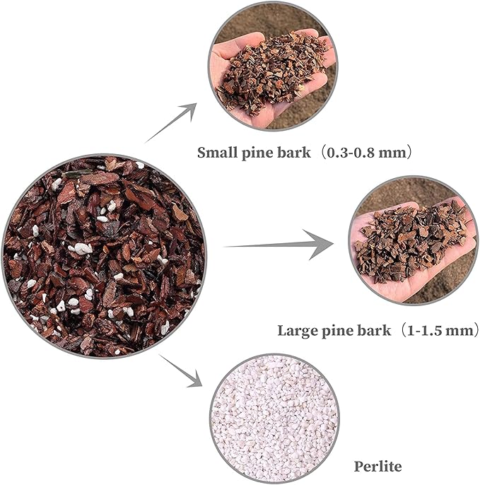 All Purpose Orchid Soil Potting Mix - Orchid Bark & Organic Perlite for Plants - All Natural Potting Soil Media Has Good Drainage for Planting or Orchid Repotting (2 qt)