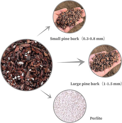 All Purpose Orchid Soil Potting Mix - Orchid Bark & Organic Perlite for Plants - All Natural Potting Soil Media Has Good Drainage for Planting or Orchid Repotting (2 qt)