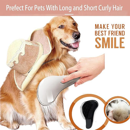 YOFANG 2PCS Mini Cleaning Brush and Cat Comb,Portable Skin Friendly Deshedding Grooming Tool for Dogs, Cats and Small Animals,Professional Deshedding Brush Effectively Remove Tangles & Knots,Sliver ﻿