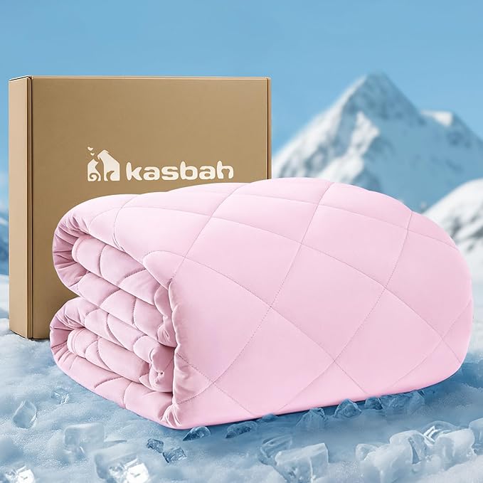 KASBAH Dog Cooling Blanket & Mat, Waterproof Pet Blankets for Couch, Bed and Car Seat, Washable Reversible Dog Blanket Throw (Cool & Warm), Q-MAX >0.5, 40 x 56 Inch