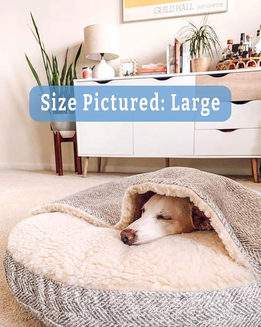 Snoozer Luxury Microsuede Cozy Cave Pet Bed, Show Dog Collection, Large, Palmer Dove