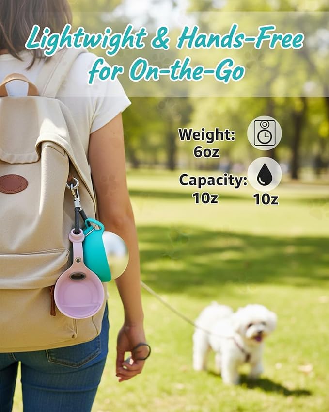 2 in 1 Portable Dog Water Bottle, Water Bottle for Dogs on Walks with Built-in Bowl – Portable Travel Dispenser, Leak Proof Stainless Steel Pet Water-Bottles for Travel Walking Hiking(Blue)