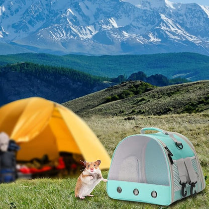 Breathable Guinea Pig Carrier Backpack with Nylon Mesh Window Portable Carrier for Guinea Pig, Bunny Bearded Dragon Bird Chinchilla Ferret Travel Outdoor