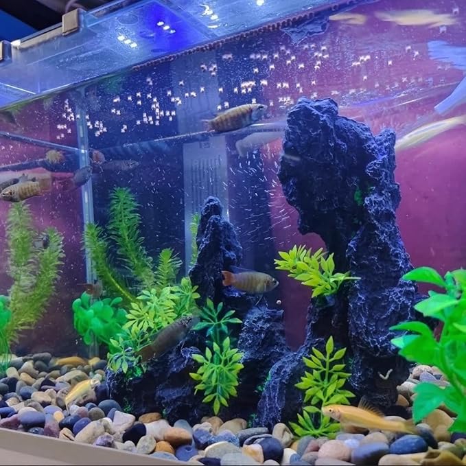 J-star Large Aquarium Rock Mountain Decor – Realistic Resin Landscape Ornament for Fish Tanks – Enhances Underwater Scenery, Easy to Clean, Safe for Fish