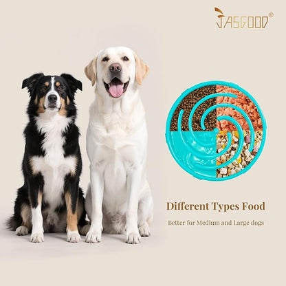 JASGOOD Slow Feeder Dogs Bowl for Large Medium Dogs,Anti-Gulping Pet Slower Food Feeding Bowls Stop Bloat,Preventing Choking