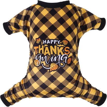 CuteBone Thanksgiving Dog Pajamas Costumes Pet Clothes Cat Apparel Shirt Winter Holiday Cute Pjs Outfits for Doggie Onesies P261XS X-Small