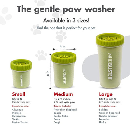 Dexas MudBuster Portable Dog Paw Cleaner, Medium, Green, PW710383