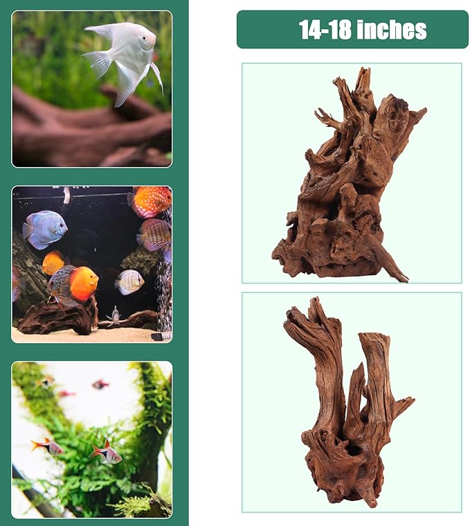 LYPHARD AQUARIUMS Driftwood for Aquarium, 14-18" Extra Large Drift Wood Fish Tank Assorted Branch Decorations Pieces for Reptile Hide