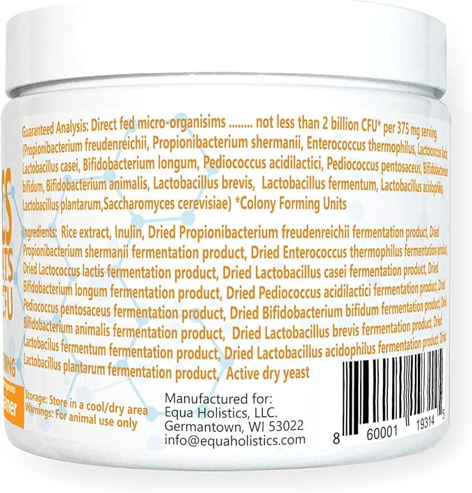 Equa Holistics HealthyGut™ Probiotics for Rabbits Dietary Supplement, All-Natural Digestive System Formula (600 Servings)