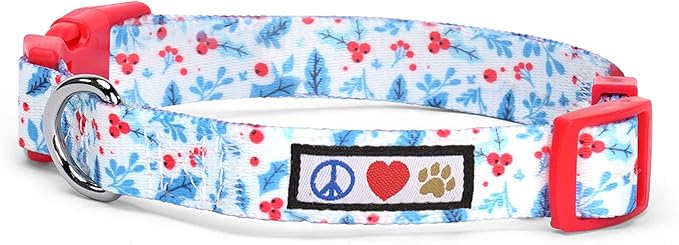 Pawtitas Soft Adjustable Puppy Collar Leash Harness Sold Separately Personalized Customizable Dog Collar Embroidered Customize Pet Name Phone Number Christmas Dog Collar Extra Small Teal Mistletoe