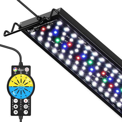 AQQA Aquarium Light with 24/7 Sunrise Sunset Mode, 9 Colors & 10-Level Brightness, Full Spectrum LED Fish Tank Light with Timer for Plant Growth, Freshwater Tanks (36W for 24-30 inch Tank)