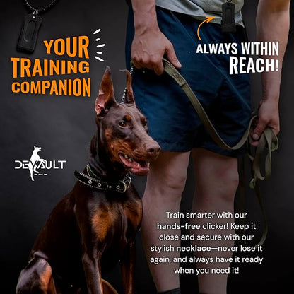 Black Dog Clicker with Necklace - Clickers for Pet Training - Dog Training & Behavior Aids Easy to Carry with You Anywhere - Teach Your Dog Tricks or Reward His Behavior