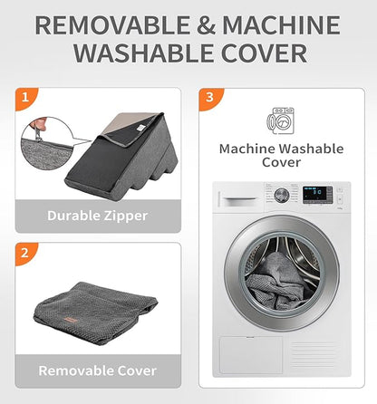 Made4Pets Dog Stairs Ramp for High Bed 22.8" H, 5-Step Pet Stairs for Bed Couch Sofa Climbing, 35D Foam Pet Steps for Small Dogs and Cats, Non-Slip Bottom Dog Steps, Grey