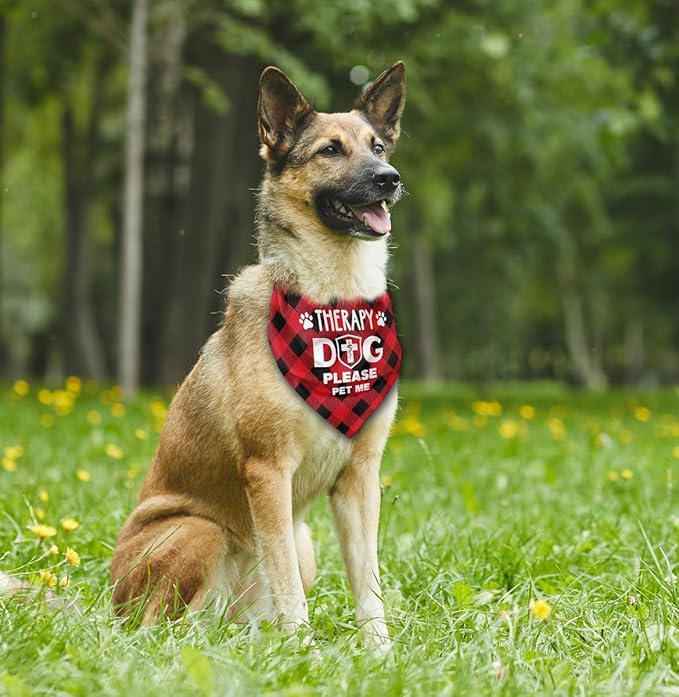 Dog Bandana, Emotional Support Animal Dog Bandana, Dogs Scarf Classical Printing, Dogs Scarf Accessories, Doggy Kerchief Pet Kerchief, Christmas Birthday Thanksgiving Doggy Gift