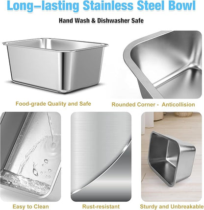 0.85 Gallon Dog Food Bowls Elevated, 10" Raised Dog Bowl with Stand for Medium Breed, Full Metal Feeding Station for Joint Pressure Relief, Easy Clean for Indoor Outdoor