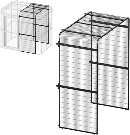 wonline 33.5-Inch Extra Large Bird Cage Extension Part for Parakeets Outdoor Bird Aviary Parrot Cage with Perch, Walk-in Heavy Duty Birdcage for Macaws Canaries Parrots Budgie Lovebirds, Black