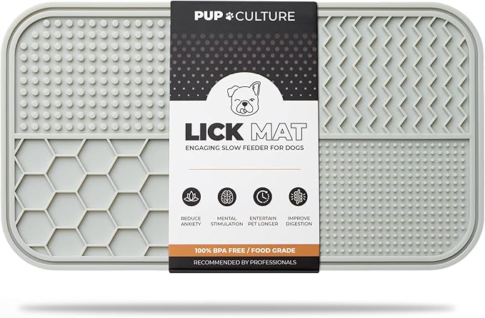 Pup Culture Dog Lick Mat for Dogs, Feeding Pad for Anxious Pets Plus 4 Different Puzzles for Mental Stimulation for Dogs - Supports Mental, Dental, and Digestive Health, Bite Resistant and Heavy Duty