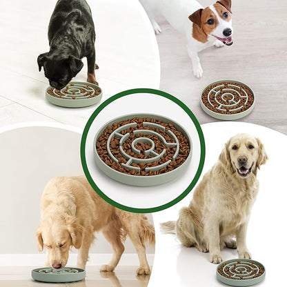 Slow Feeder Dog Bowls Silicone Maze Food Suction Bowl Feeders Pet Puzzle Lick Mat to Slow Down Eating for Small Breed Size Dogs