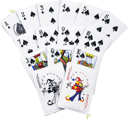 MAOOOOB 15PCS Funny Poker Dog Toys- Plush Interactive Toys with Crinkle Paper for Small, Medium Puppies- Fun Novelty Play- Cool Stuffed Gifts for Dog Birthday(Black)