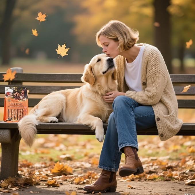 Chicken Jerky Wrapped Pumpkin Biscuits Treats for Dogs,Low Fat Rawhide Free Healthy Chewy Dog Training Treats,High Fiber Pumpkin Biscuits Dog Snacks for Small Medium Large Dogs 10.58 oz