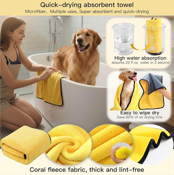 Pet Supplies, Including Cat Dematting Massage Comb,Dog Flea Comb, Puppy Quick-Drying Towel, Special Silicone Toothbrush, Dogs Washing Gloves, Dog & Cat Pets Nail Clippers and Trimmers,Reusable.