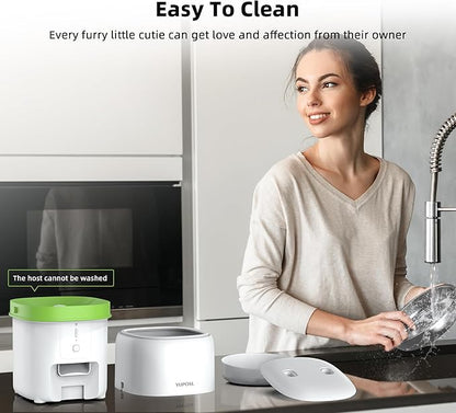 5G WiFi Automatic Cat Feeders Easy to Use - 8cup/68oz Cat Food Dispenser, Automatic Timed Cat Feeder with Dual-Band WiFi APP Control for Remote Feeding, Easy to Clean Also for Dogs