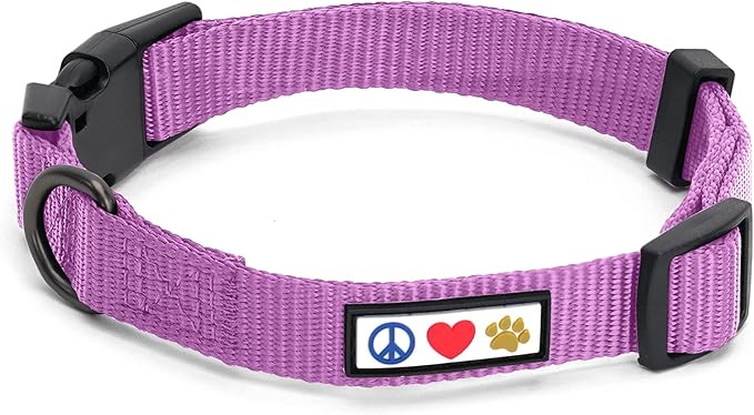 Pawtitas Adjustable Dog Collar - Heavy Duty, Waterproof, Quick-Release Buckle - Orchid, Small Breed