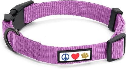 Pawtitas Adjustable Dog Collar - Heavy Duty, Waterproof, Quick-Release Buckle - Orchid, Small Breed