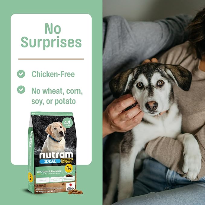 I14 Puppy Dry Dog Food – Lamb & Brown Rice Kibble for Skin, Coat, and Stomach | Salmon Oil for Cognitive Development | Pumpkin for Digestion | Natural, Limited Ingredient Formula (4.4 Pounds)