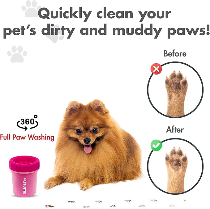 Dexas Dog Paw Cleaner, Small, Pink, Dog Accessories and Pet Supplies