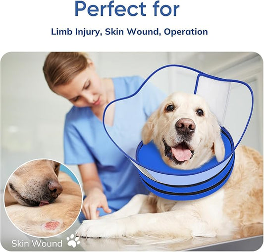 Supet Raised Sponge Dog Cone Collar Alternative After Surgery, Soft Dog Cone for Small Medium Large Dogs to Stop Licking, Pet Neck Donut Collar After Surgery