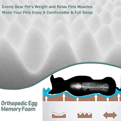 XL Dog Crate Pad 42x28 inch Memory Foam Large Dog Kennel Bed Soft Flannel Washable Anti Slip Puppy Sleeping Mat,Brown