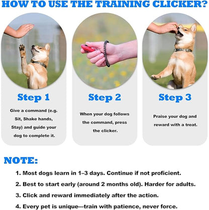 Dog Clicker for Training with Wrist Strap, Training Clicker for Puppy, Cat, Potty, Bird, Horse, Pet, Dog Clicker Trainer Training Tools, Behavior Aids, 2 Pack Blue and Red