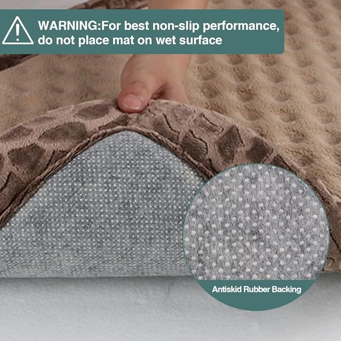 30 inch Dog Crate Bed Kennel Mat Indoor Cage Pad Medium Small Flat Thin Memory Foam Doggy Beds Washable Anti Slip Brown Puppy Sleeping Mat