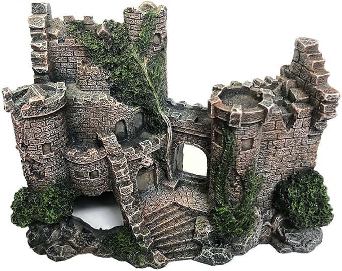 SLOCME Aquarium Ornaments Resin Castle Decorations - Fish Tank Supplies Accessories, Eco-Friendly Fish Tank Castle Aquarium Ornament
