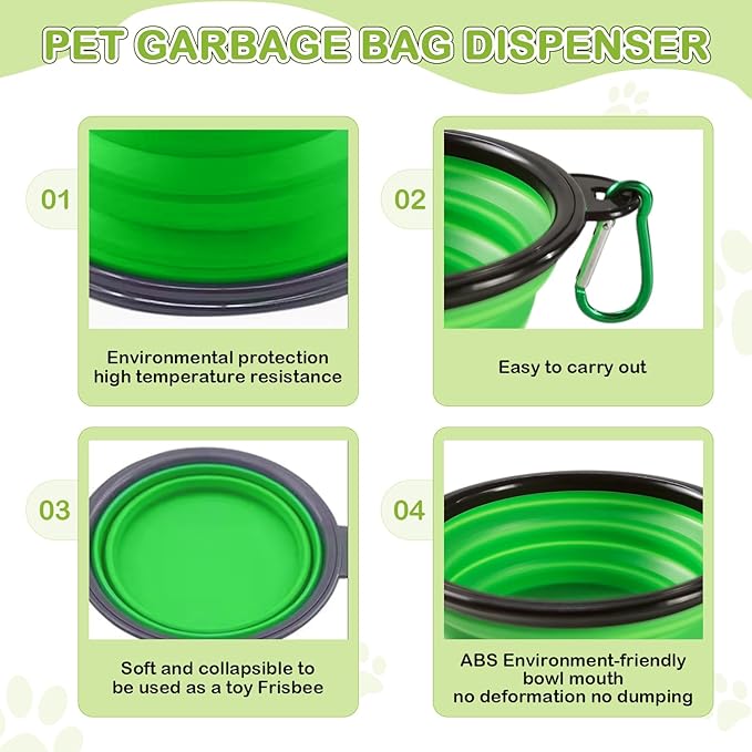 JIURUN Dog Treat Pouch for Pet Training - Dog Treat Bag (Black) - Dog Training Kit, Dog Clicker for Training, Silicone Treat Bag, 2-in-1 Whistle Clicker, Collapsible Dog Bowl, 2 Dog Poop Bag