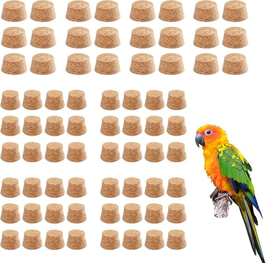 72 Detachable Corks for Bird Chew Toys - 24 Large & 48 Small Natural Cork Parts, Relieve Boredom & Anxiety, Foraging Toys, for Parakeet, Cockatiel, Conure, Budgie, Lovebird
