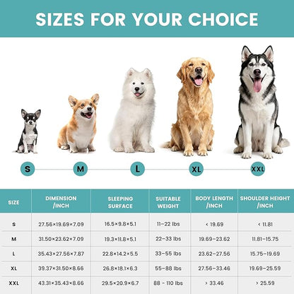 Dog Beds for Medium Dogs 32x24 Inch, Comfort-Sided Orthopedic Dog Bed Couch with Breathable Shredded Memory Foam, Faux Rabbit Fur Pet Bed, Non-Detachable, Non-Slip, Machine Washable