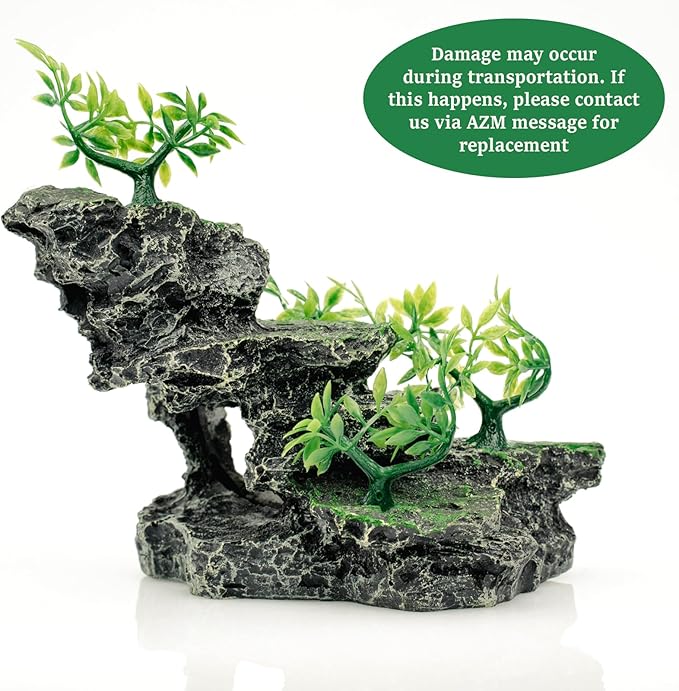 SiissaPeksid Fish Tank Decoration - Aquarium Ornament Rock Cave Landscape,01