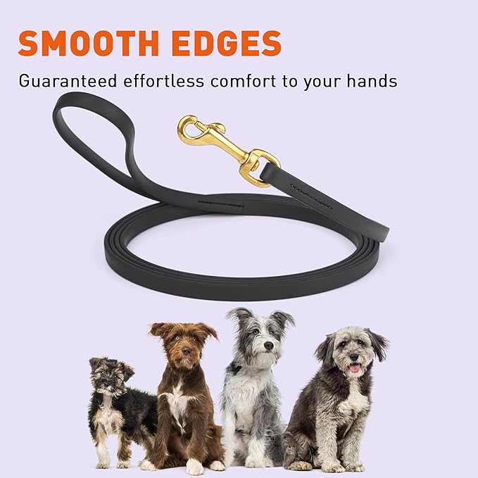 Viper Biothane Working Tracking Lead Leash Long Line for Dogs, Black 1/2" x 15ft
