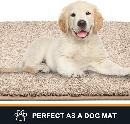 PURRUGS Dirt Trapping Door Mat 24" x 84", Non-Slip Machine Washable Entryway Rug, Dog Doormat, Indoor Front Door Mat, Super Absorbent Entry Rug for Muddy Shoes & Paws, Taupe
