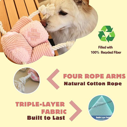 Squeaky Dog Toys, Durable Tug of War Chew Toys for Small, Medium and Large Dogs, Interactive Puppy Toy for Teeth Cleaning, Birthday Gift - Couch