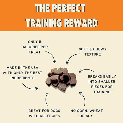Jiminy's Chewy Cricket Training Treats for Dogs, Low Calorie, Hypoallergenic, Made in USA, 6oz, Pumpkin & Carrot (Pack of 1)
