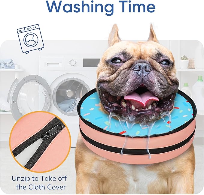 Supet Raised Sponge Dog Cone Collar Alternative After Surgery, Soft Dog Cone for Small Medium Large Dogs to Stop Licking, Pet Neck Donut Collar After Surgery