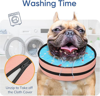 Supet Raised Sponge Dog Cone Collar Alternative After Surgery, Soft Dog Cone for Small Medium Large Dogs to Stop Licking, Pet Neck Donut Collar After Surgery