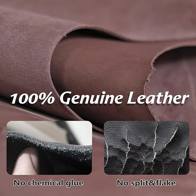 LWBMG Leather Dog Leash 6 ft, Dog Leashes for Large Dogs Heavy Duty Dog Leash Soft Handmade Leather Training Leash for Small Medium Large Dogs Walking, Training, Hiking, and Running Brown