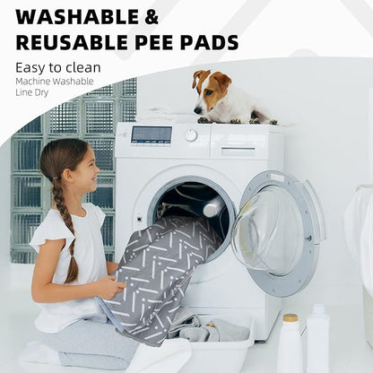 PUPTECK Reusable Dog Pee Pads Washable - Waterproof Puppy Potty Training Pads Whelping Mat, Fast Liquid Absorbing Non-Slip Pet 34" x 36"