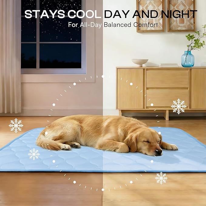 Luciphia Waterproof Cooling Mat for Dogs Couch Cover Q-MAX>0.5, Leakproof Pet Pad Non-Slip Throw Blanket for Cat Puppy Crate Bed Protector Outdoor (Light Blue, 30x40 inches)